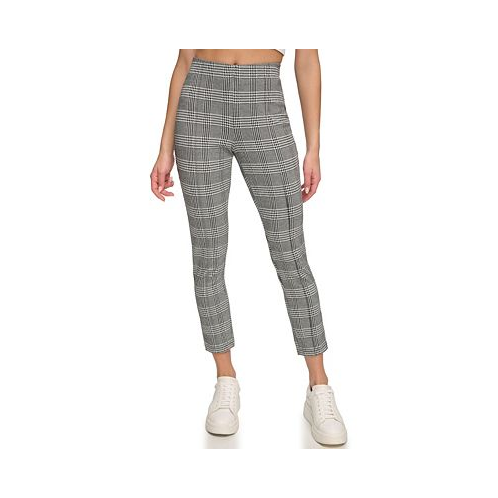 Marc New York Womens Glen Plaid Pintucked Pull-On Ankle Pants