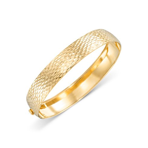 Macys Textured Wide Round Flexible Bangle Bracelet in 10k Gold