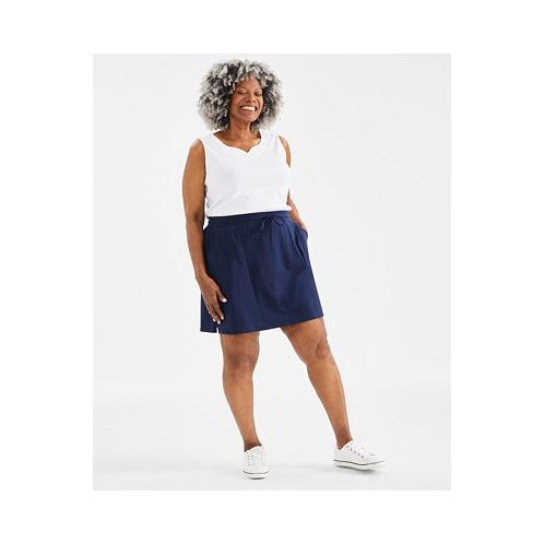 Style & Co Plus Size Solid Pull-On Skort
