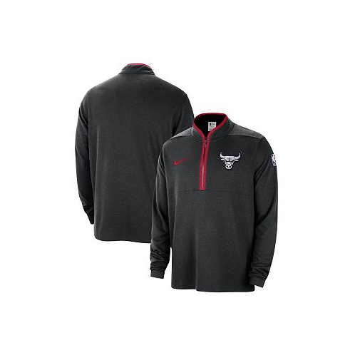 Nike Mens Black Chicago Bulls 2023/24 City Edition Authentic Coaches Half-Zip Top