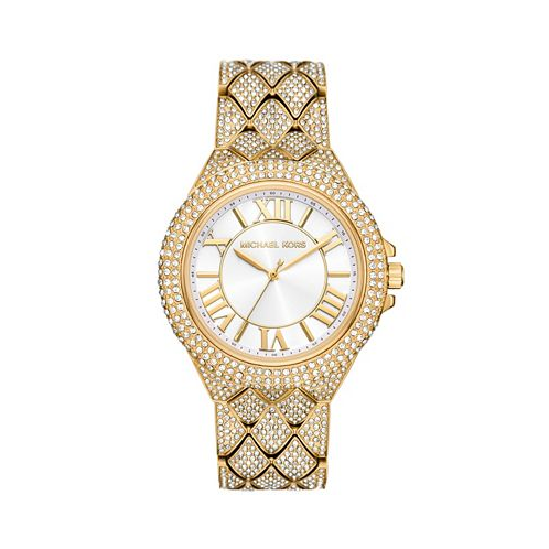 Michael Kors Womens Camille Three-Hand Gold-Tone Stainless Steel Watch 43mm