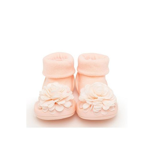 Komuello Baby Girl First Walk Sock Shoes Corsage Pink