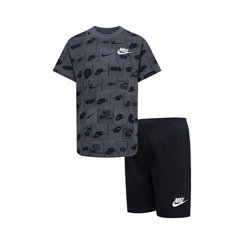 Nike Toddler Boys All-Over Print T-shirt and Shorts 2 Piece Set