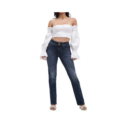 GUESS Womens Shape Up Straight-Leg Ankle Jeans