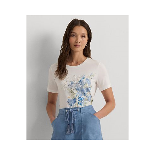 POLO Ralph Lauren Womens Embroidered Floral Tee