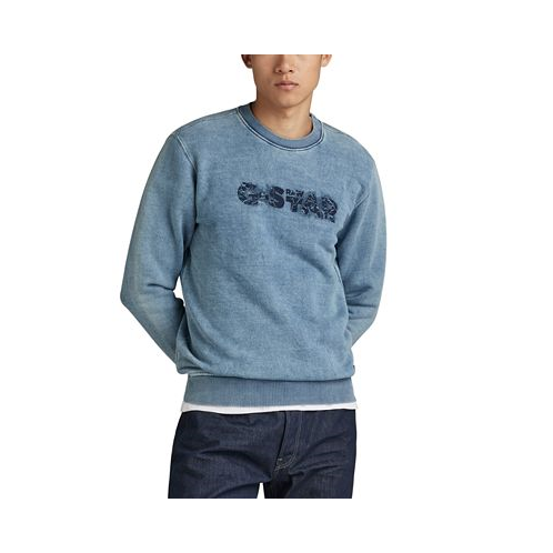 G-Star Raw G-Star Mens Indigo Distressed Logo Sweatshirt