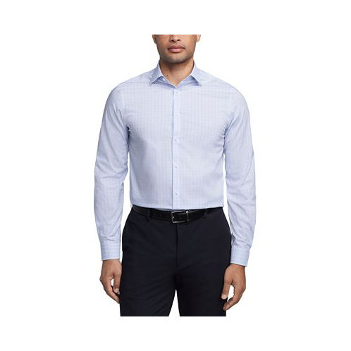 Michael Kors Mens Regular-Fit Comfort Stretch Check Dress Shirt