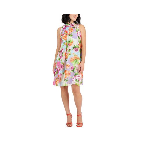 Robbie Bee Petite Floral-Print Sleeveless A-Line Dress