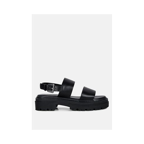 London Rag Joan dual strap platforms sandals with buckle