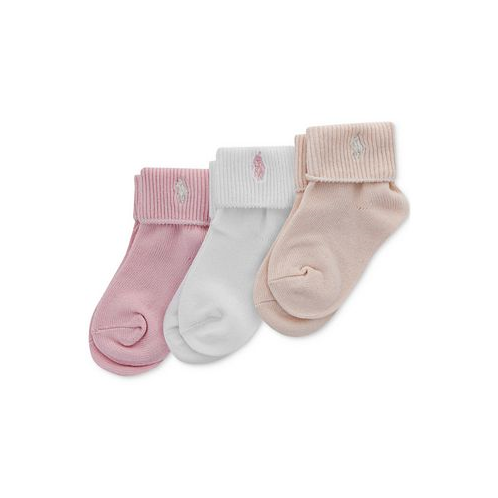 Polo Ralph Lauren Baby Girls 3-Pk. Turn-Cuff Socks