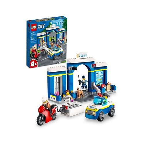 LEGO City Police Station Chase 60370 Toy Building Set with 2 Police and 2 Crook Minifigures and Police Dog