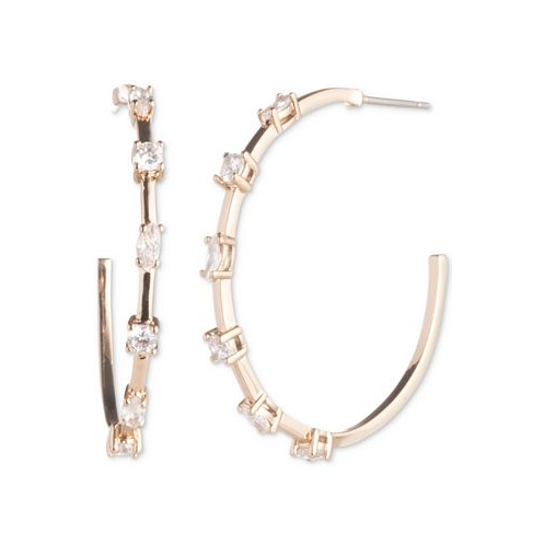 Givenchy Gold-Tone Crystal C Hoop Earrings 1