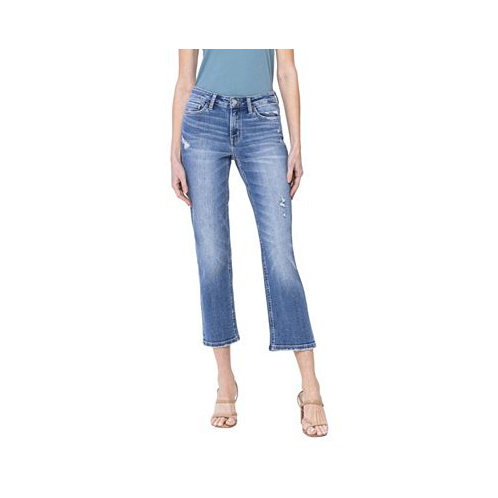 Vervet Womens Mid Rise Cropped Straight Jeans