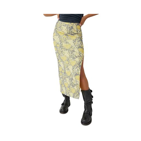 Free People Womens Rosalie Floral-Print Midi Skirt