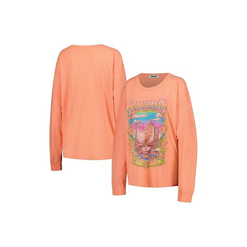 Daydreamer Womens Coral The Grateful Dead Merch Long Sleeve T-shirt