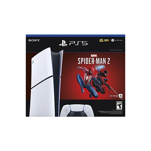 Sony PlayStation 5 Slim Console Digital Edition Marvels Spider-Man 2 Bundle (Full Game Download Included)