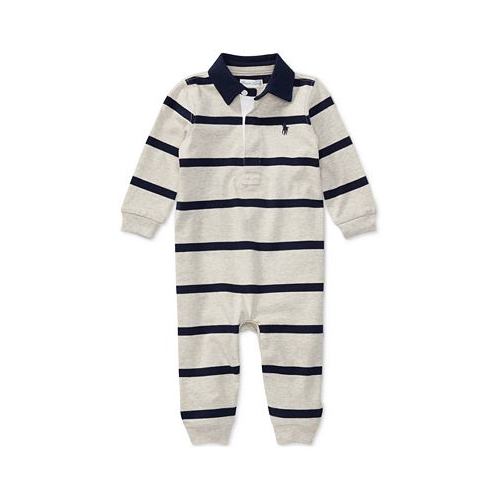 Polo Ralph Lauren Baby Boys Striped Rugby Cotton Coverall