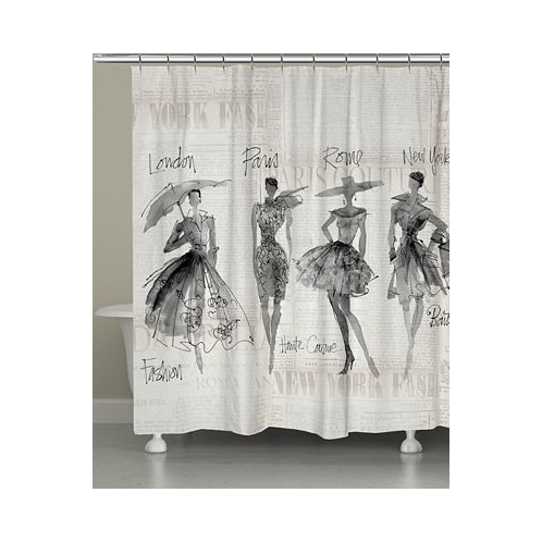 Laural Home Fashion Sketch Shower Curtain