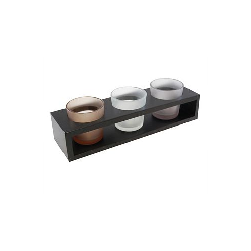 JH Specialties Inc/Lumabase Lumabase Wooden Trio Tray with 3 Glass Votive Holders