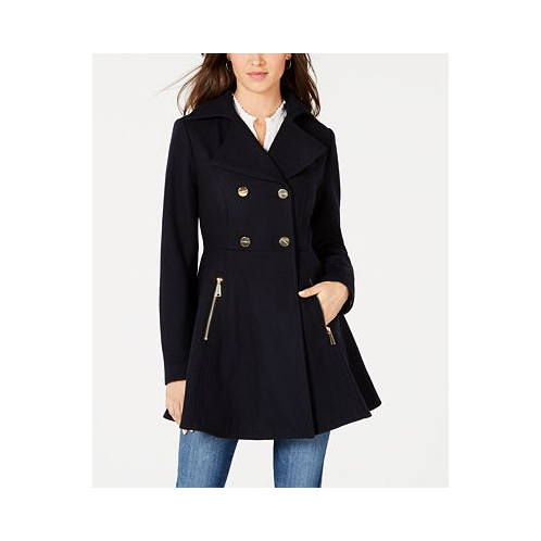 Laundry by Shelli Segal Womens Double-Breasted Wool Blend Skirted Coat