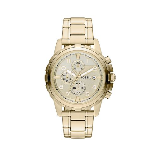 Fossil Mens Chronograph Dean Gold-Tone Stainless Steel Bracelet Watch 45mm