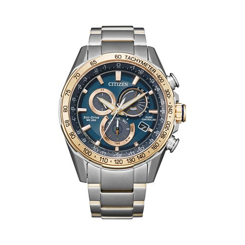 Citizen Eco-Drive Mens Chronograph PCAT Two-Tone Stainless Steel Bracelet Watch 43mm