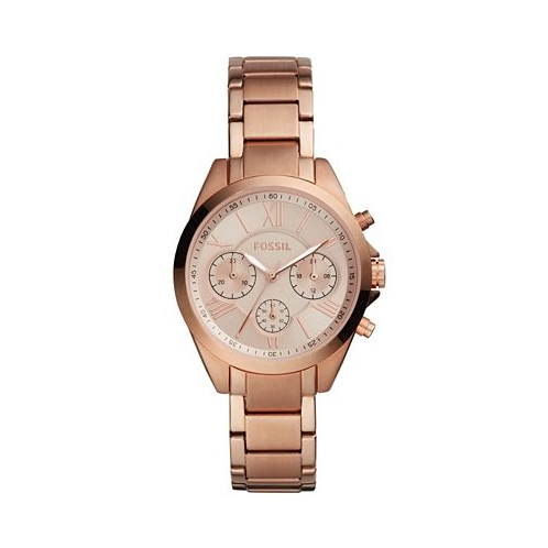 Fossil Womens Modern Courier Chronograph Rose Gold Stainless Steel Watch 36mm