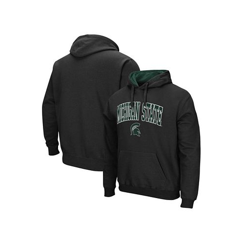 Colosseum Mens Black Michigan State Spartans Arch Logo 3.0 Pullover Hoodie