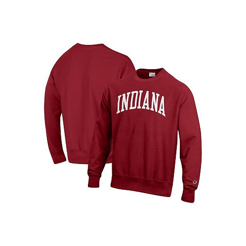 Champion Mens Crimson Indiana Hoosiers Arch Reverse Weave Pullover Sweatshirt