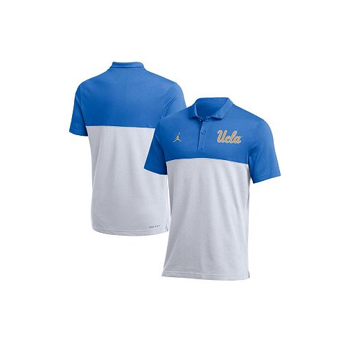 Jordan Mens Light Blue White UCLA Bruins Coaches Performance Polo Shirt