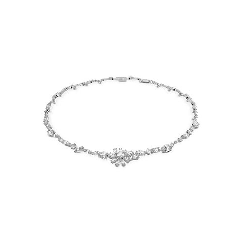Swarovski Silver-Tone Crystal Flower Collar Necklace 14-1/8 + 1 extender