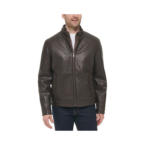 Cole Haan Mens Faux-Leather Motto Jacket