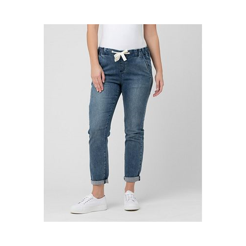 Ripe Maternity Maternity Comfy Denim Jogger with Tie Blue