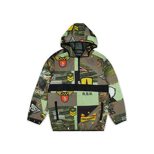 Reason Mens Military-Inspired Pullover Jacket