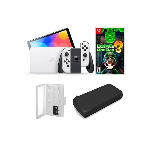 Nintendo Switch OLED in White with Luigis Mansion 3 & Accessories