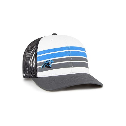 47 Brand Big Boys and Girls White Charcoal Carolina Panthers Cove Trucker Snapback Hat