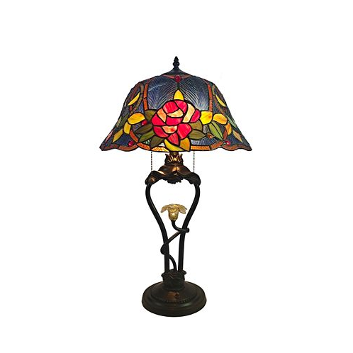 Dale Tiffany Floral Petal Table Lamp with LED Night Light