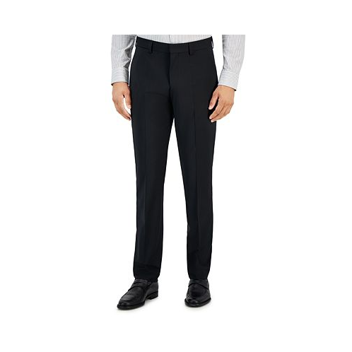 HUGO Mens Modern-Fit Solid Wool-Blend Suit Trousers