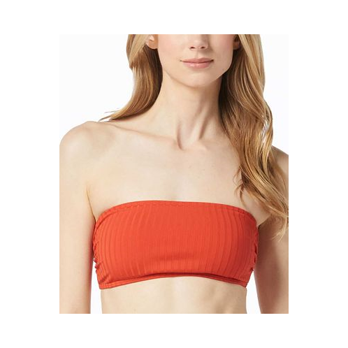 Michael Kors Womens Ribbed Bandeau Bikini Top