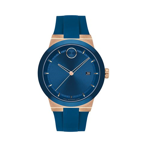 Movado Mens Bold Fusion Swiss Quartz Blue Silicone Watch 42mm