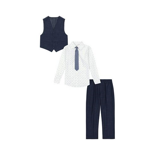 Calvin Klein Little Boys Odyssey Vest Pant Dress Shirt and Necktie 4 Piece Set