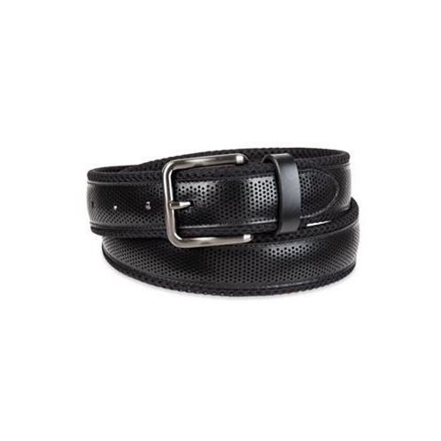 Tommy Bahama Mens Neoprene with Perforated Leather Overlay Casual Belt
