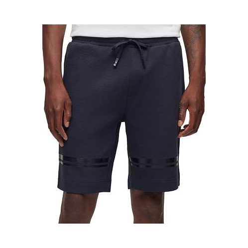 Hugo Boss Mens Mirror-Effect Relaxed-Fit Shorts