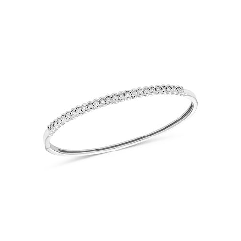 Macys Diamond Skinny Bangle Bracelet (1/4 ct. t.w.) in Sterling Silver