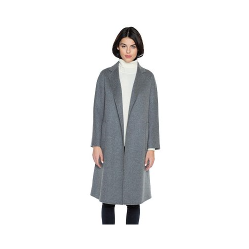 JENNIE LIU Womens Cashmere Wool Double Face Overcoat with Belt