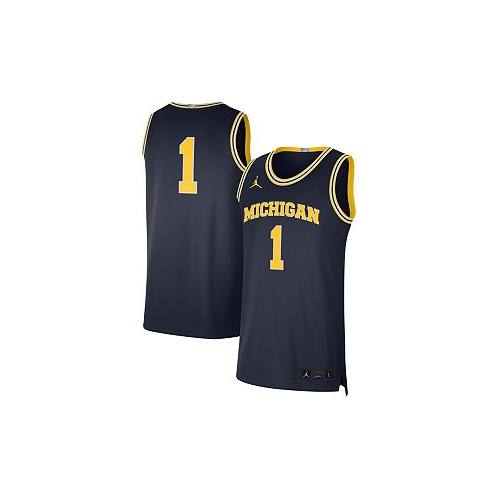 Jordan Mens #1 Navy Michigan Wolverines Limited Authentic Jersey