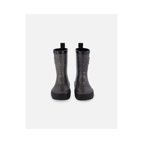 Deux par Deux Girl Rain Boots Glittering Black