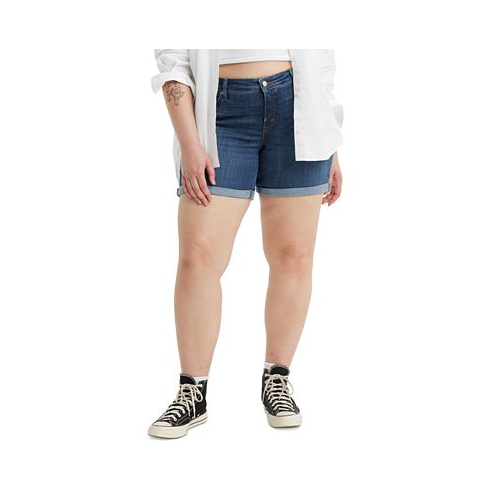 Levis Trendy Plus Size Mid-Length Stretch Denim Shorts