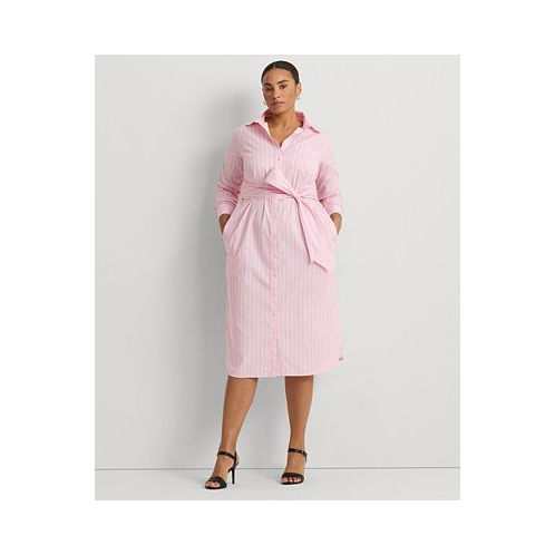 POLO Ralph Lauren Plus Size Striped Belted Shirtdress