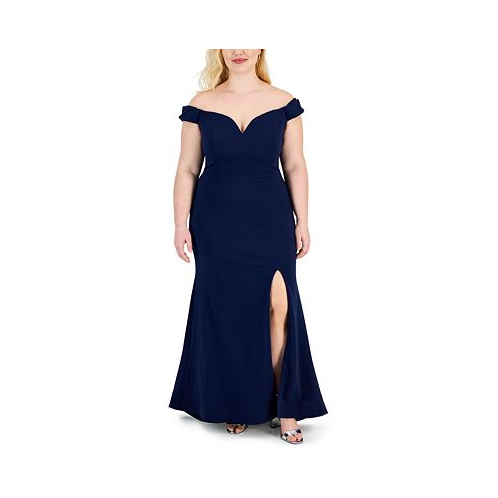 B Darlin Juniors Off-The-Shoulder Lace-Up Gown